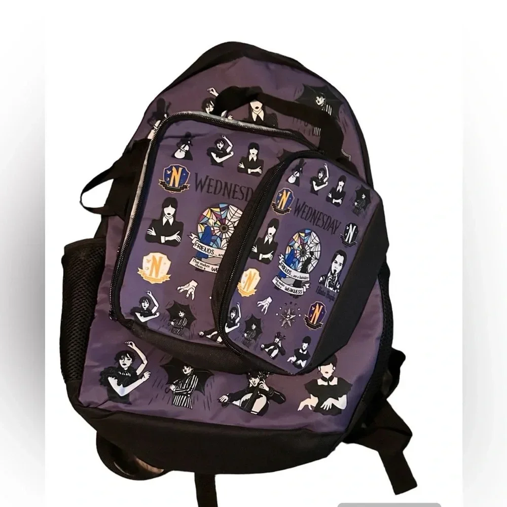 Wednesday Addams backpack, lunch bag and pencil pouch
